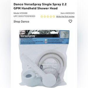 6/$20 VersaSpray Tub Spout Shower Spray - White NWT